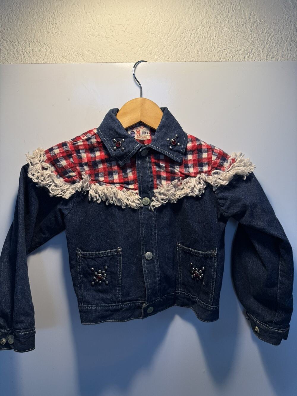 Vintage 1940s Wild Bill Hickok Cone Deeptone Denim Sanforized Jacket Youth Kids